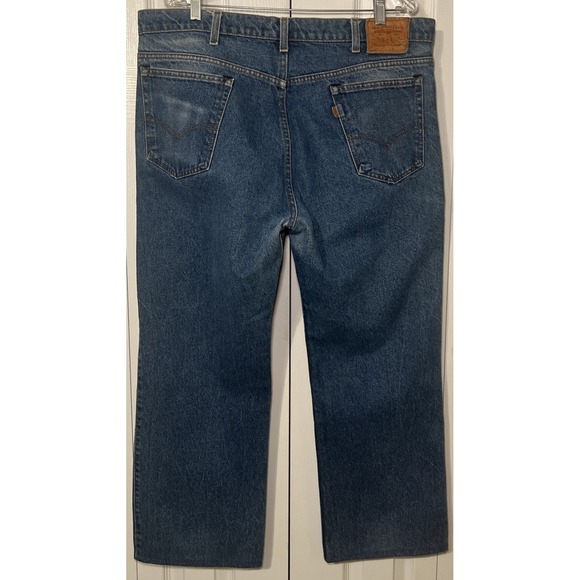 Vintages Rare Leather Tab 80s Levi's For Men With A Skosh More Room Size 38x28 - Picture 14 of 14